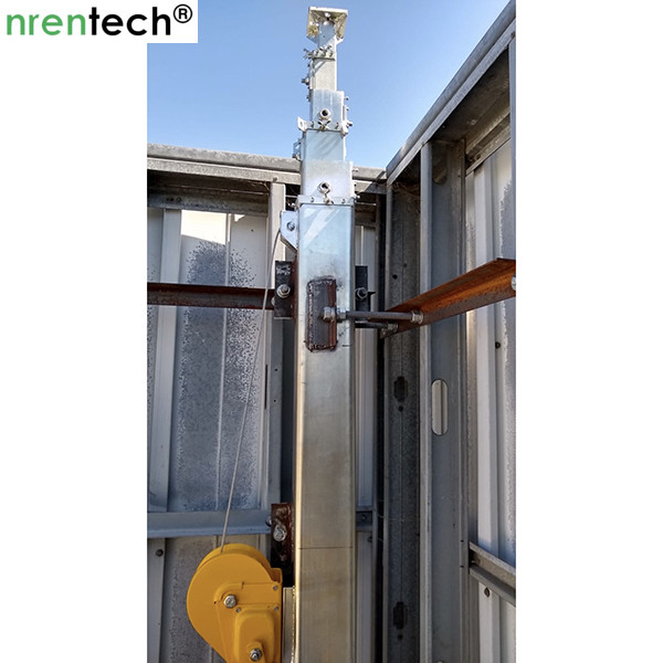 10m crank telescopic mast- galvanized telescopic mast, steel telescopic mast 50kg payloads