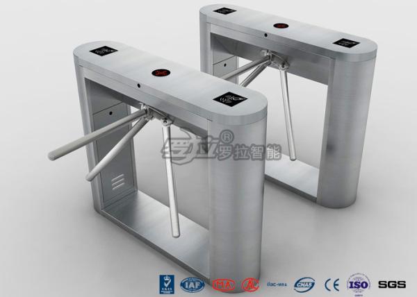Fingerprint Reader Tripod Turnstile Gate , Full 304 Stainless Steel Turnstile