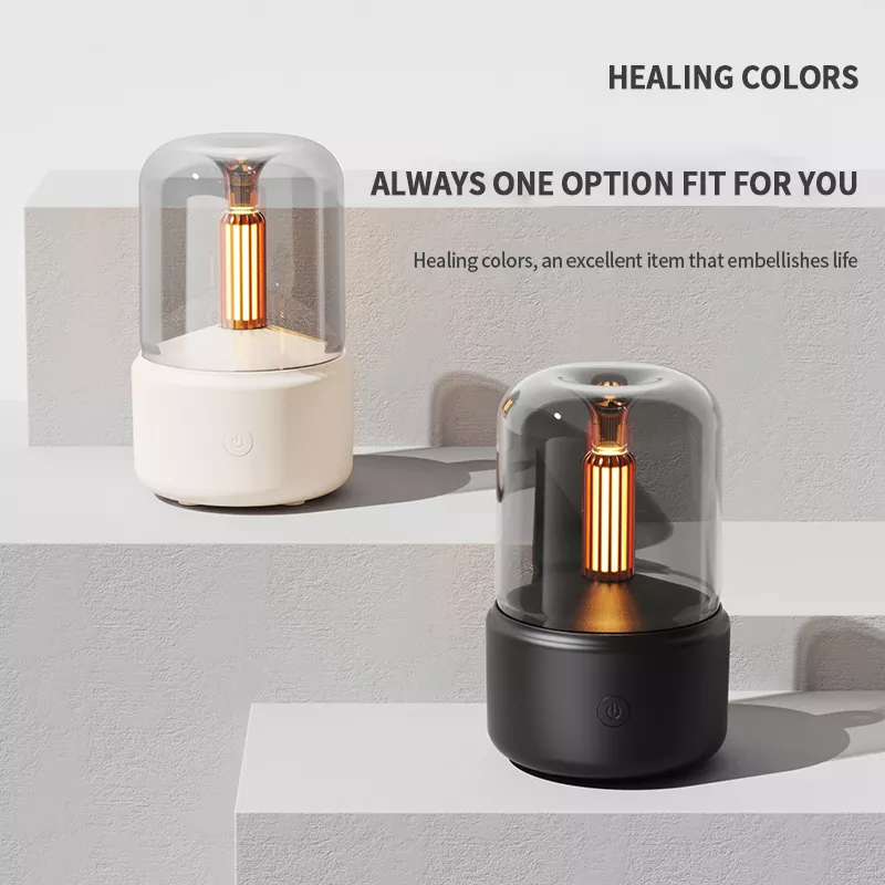 H2o Spray Mist Maker Fogger Aroma Diffuser Essential Oil Car Air Humidifier Mini Atmosphere Simulation Candle Light Humidifier