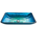 Irruption Light Blue Vintage Undermount Trough Bathroom Sink Glass Vessel With