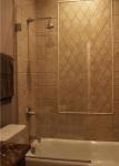 High Strength Tempered Glass Shower Screen , Glass Bathtub Screen With Hinge