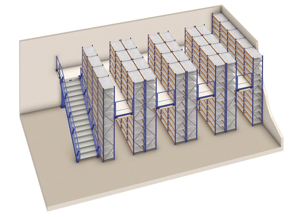 Corrosion Protection Warehouse Q235B SS Mezzanine Racking System
