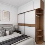 Wooden Glass Door Dressing Room Wardrobe 2 Door Cabinet 18mm