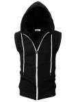 Custom Clothing Factory China Men'S Zip Up Sleeveless With Hood Sports Vest
