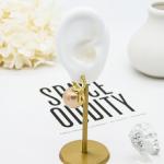 Rose Gold / Pink Faux Pearl Earrings 18mm Ball Gold Pearl Hoop Earrings