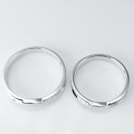 Flowing Lines Small Diamonds Women 0.145ct White Gold Couple Rings