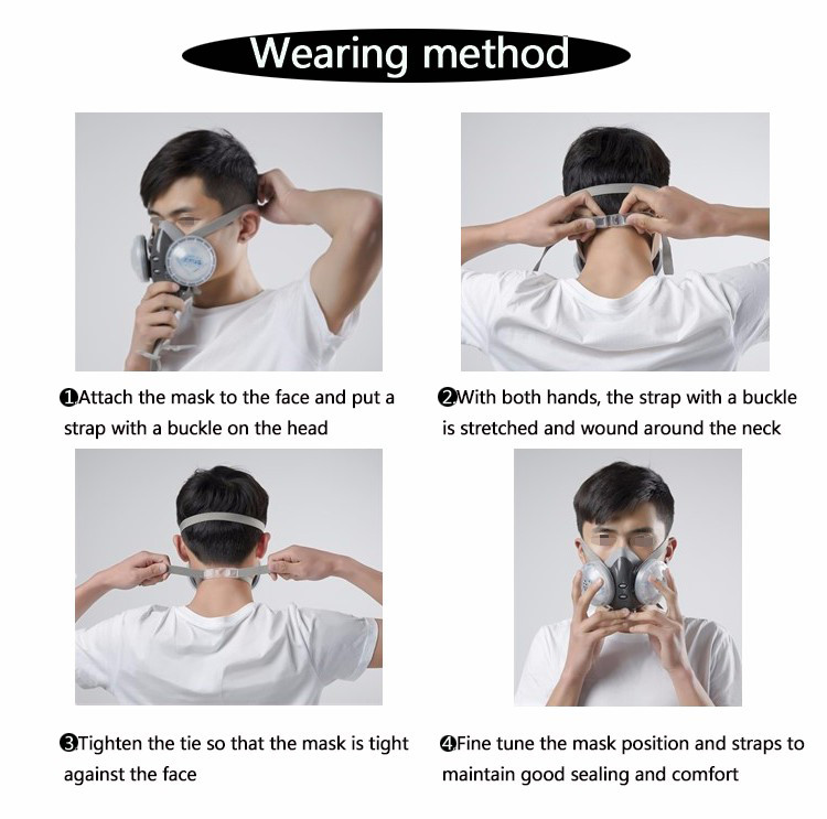 Rubber Gas Respirator Mask , N95 Gas Face Mask Small Breathing Resistance