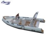 Colorful Rigid Deep V Inflatable Fishing Dinghy Boat Fiberglass Hull 1,2mm PVC