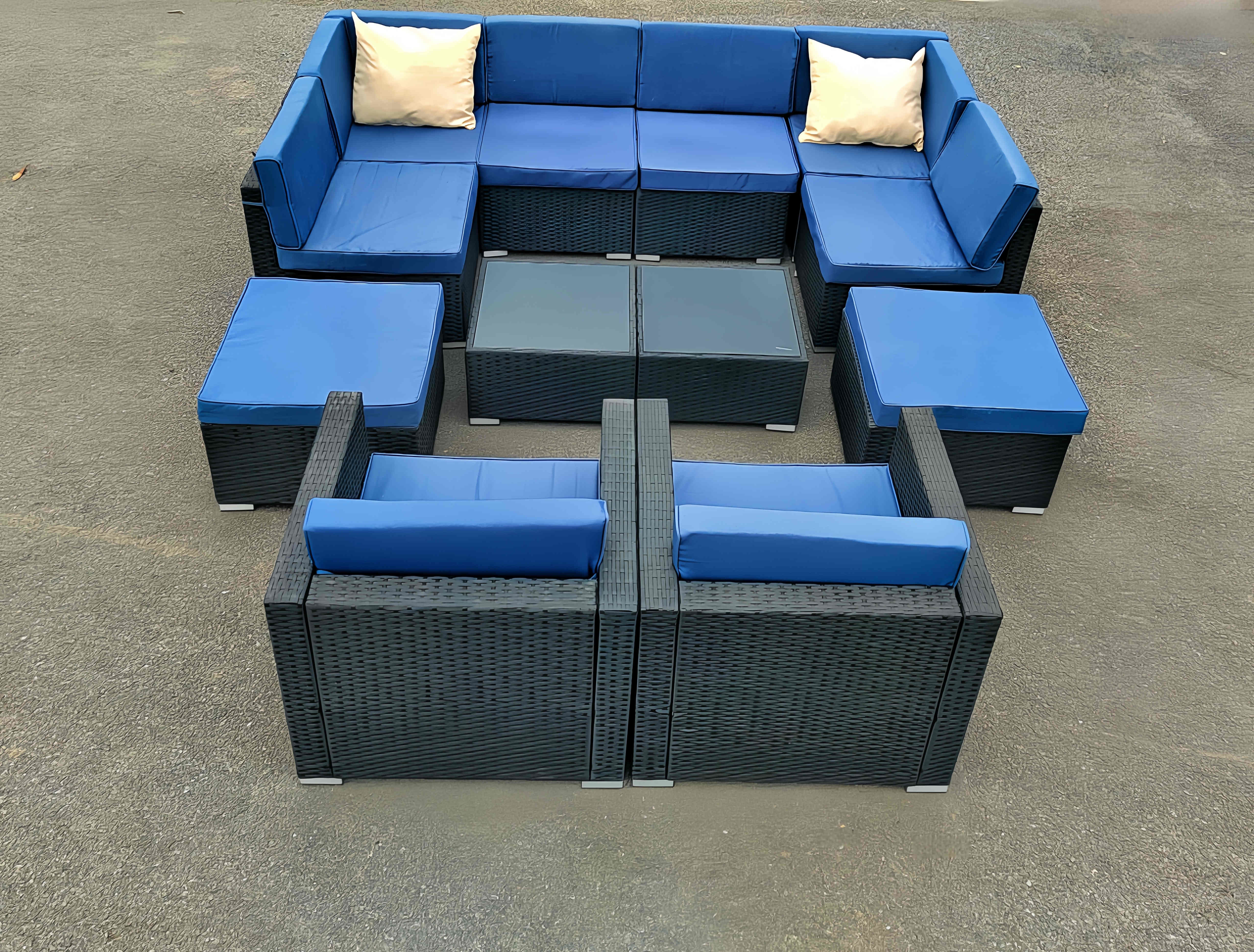 Modern Free combination Rattan Sofa Settee Table Chairs Sets UV And Waterproof For Outdoor Indoor Relaxation Furniture