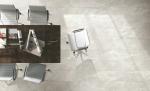 Beige Italy Marble Effect Porcelain Floor Tiles / Polished Full Glazed Porcelain