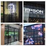 P3.81 - 7.82mm Frameless LED Mesh Screen Transparent Outdoor For Glass Window