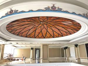 Quality Ceiling Orange Scratchproof 12mm Coloured Glass Panels wholesale