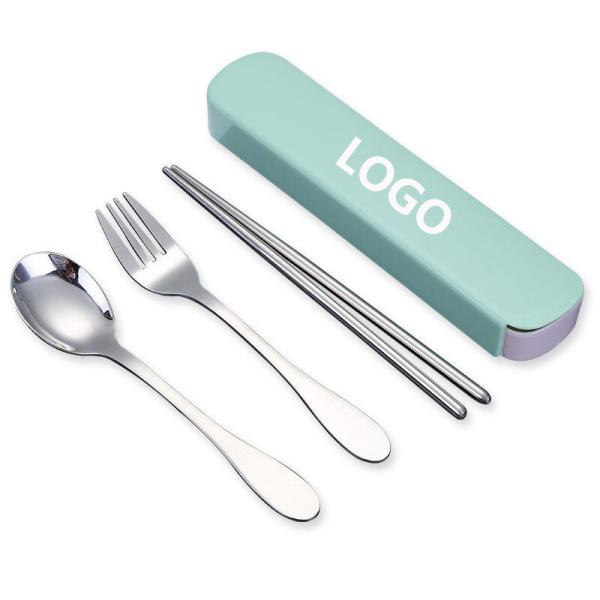 Stainless Steel Promotional Tableware Set Three Pieces Stainless Steel Logo