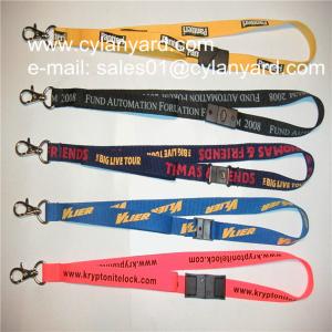 Quality Printed polyester lanyard with safety breakaway buckle, wholesale
