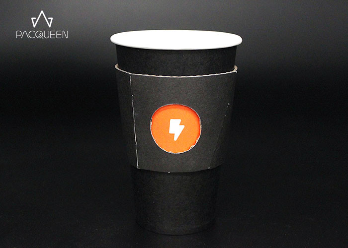 White / Black Printed Double Wall Paper Cup , Disposable Tea Cups