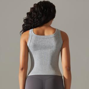 Quality High elastic skin-friendly breathable tight-fitting sports long vest running fitness yoga top woman wholesale