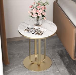 Quality Popular Elegant Side Table With Stainless Steel Base Metal Marble Family Use wholesale