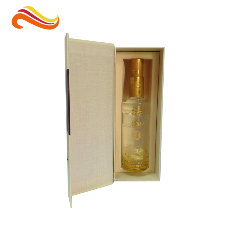 Black Flat Foldable Wine Bottle Packaging Box with UV Finish
