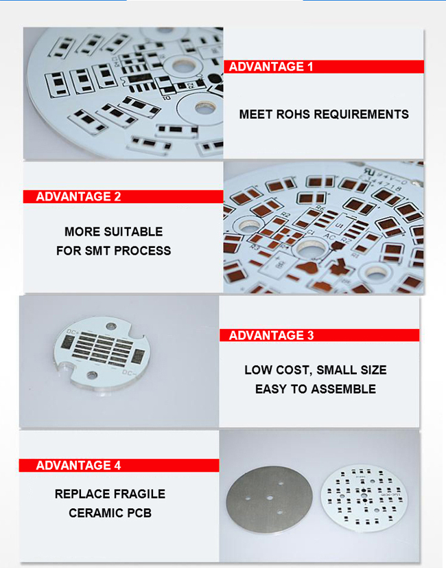 AC220V 6oz LED Flood Light PCB Board 10W 50W 100W 150W Led Driverless