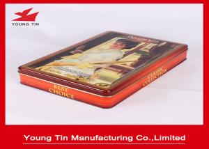 Quality Large Rectangle Metal Fancy Food Packaging Tins Silver Lacquer Inside wholesale