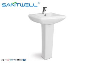 Quality Bathroom Pedestal Basins SWC3841 Oval Ceramic Hand Wash Basin European Market wholesale