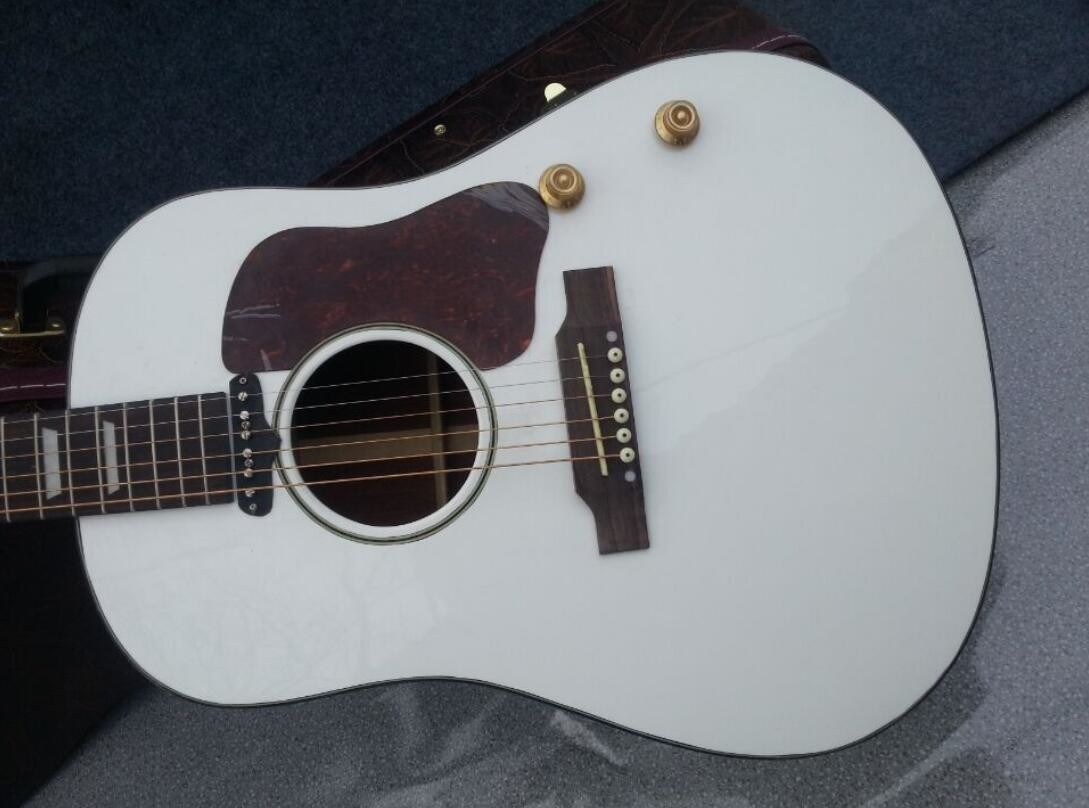 2018 New Chibson G160e Acoustic guitar alpine white John Lennon G160 electric acoustic guitar