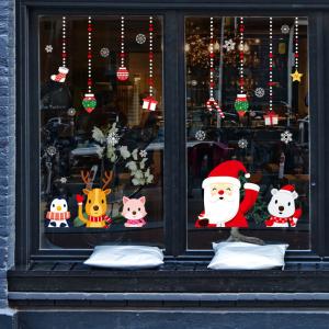 Quality Holiday Decorative PVC 3d Christmas Vinyl Wall Stickers PMS/CMYK Colour Removable wholesale