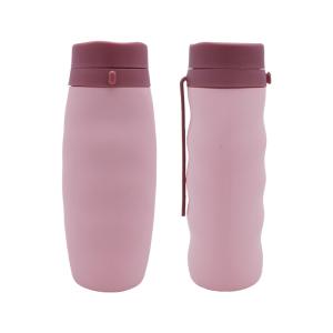 Quality BPA Free 600ml Leakproof Silicone Foldable Water Bottle With PP Lid wholesale