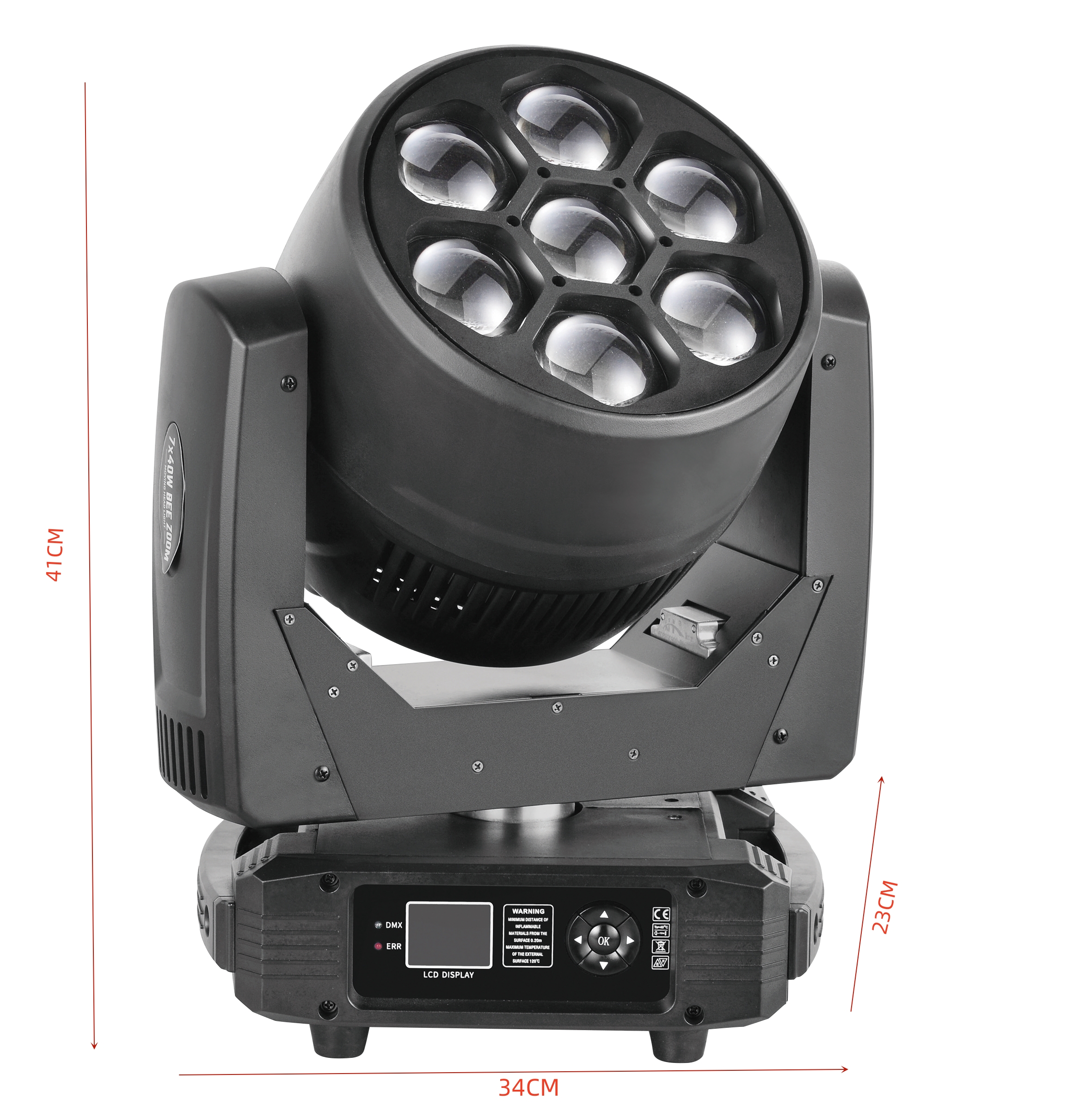 7pcs LED Bee Eye Moving Head Focusing Dye Light 40W For DJ Party Lighting