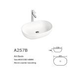 Ceramic Oval Counter Top Bathroom Sink 18 Inch 15" Depth