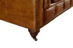 Tan Brown 2 Seater Leather Sofa Full Vintage Top Grain Leather Hand Work Craft