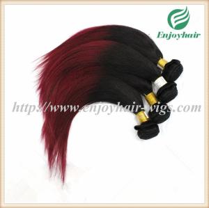 Quality Brazilian virgin hair weave , natural color/99J# 10''-26''length straight hair extension wholesale