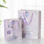Gold Stamping Party Balloon Gift Bags With Handle Pink Printed Logo