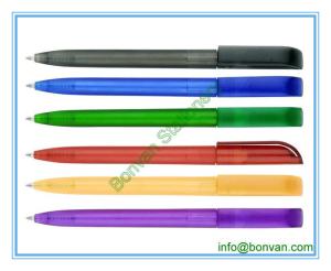 Quality twist action frosted promotional pen, simple twist ball pen wholesale