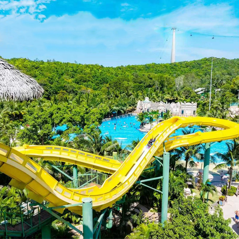 Water Theme Park Equipment Fiberglass Adult Slide Water Roller Coaster