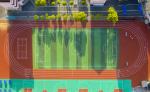 3mm Two Layers Synthetic Sports Flooring Red Blue Outdoor playground