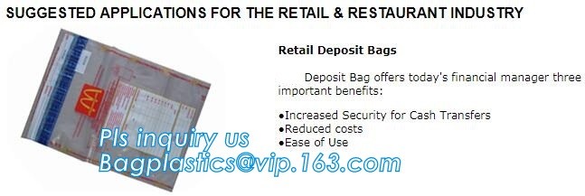 Opaque Tamper Evident Sealing Plastic Bank Money Steb Security Bag / Custom Self Adhesive Plastic Courier Bag, bagease