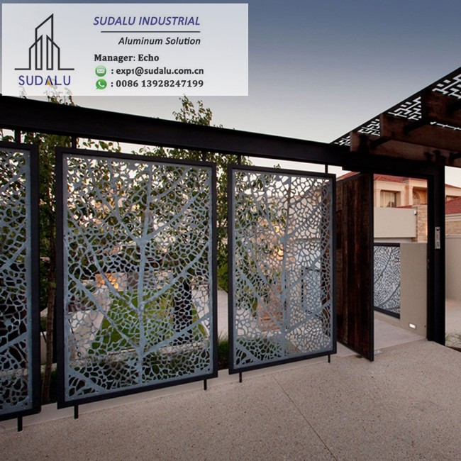 SUDALU 10 Years Warranty Outdoor Perforated Metal Laser Cut Aluminum Fence Panel from Foshan