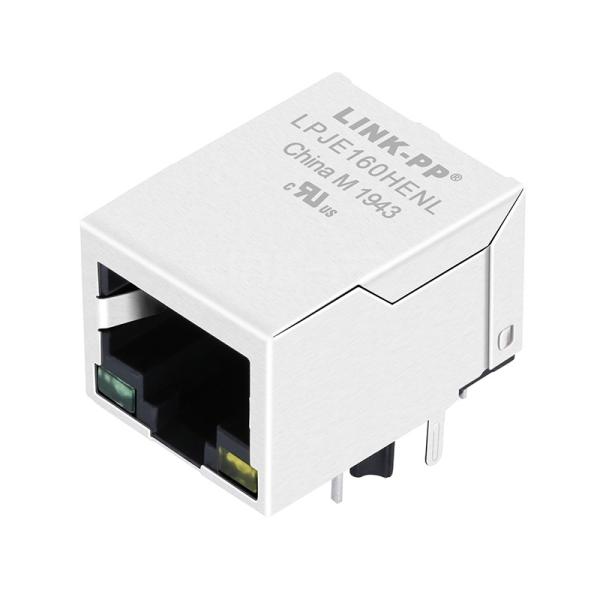 LPJE160HENL 1 Port RJ45 Jack Tab Down Green/Yellow Led Without Integrated