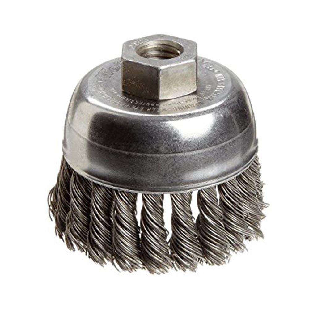Stable Knotted Wire Cup Brush , Stainless Steel Wire Brush For Grinder