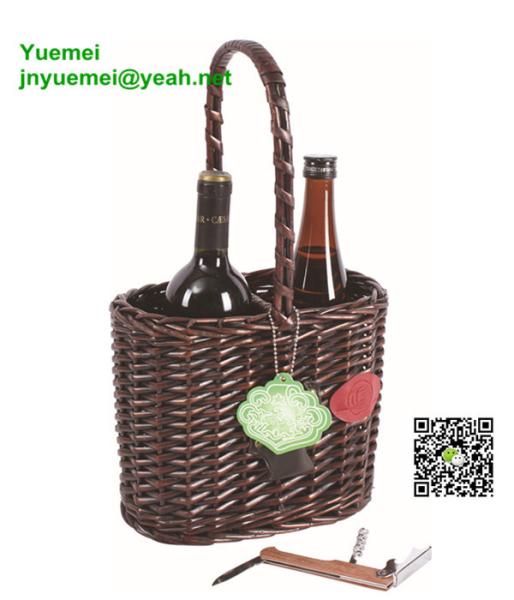 wicker handle basket manufacturer wicker redwine basket customized size 2