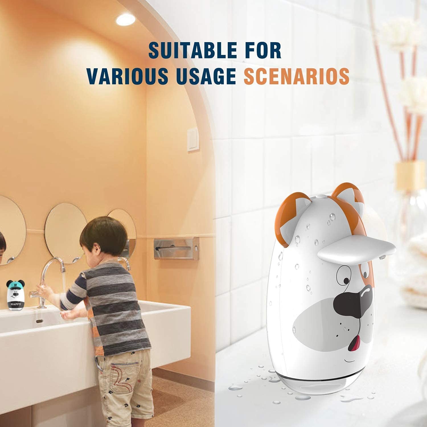 Yellow Sensor Foam Soap Dispenser 95%RH 200ML Waterproof