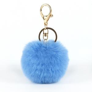 Quality Faux Big Fluffy Pom Pom Keyring 20g Weight Multicolor 4.7in Tall wholesale