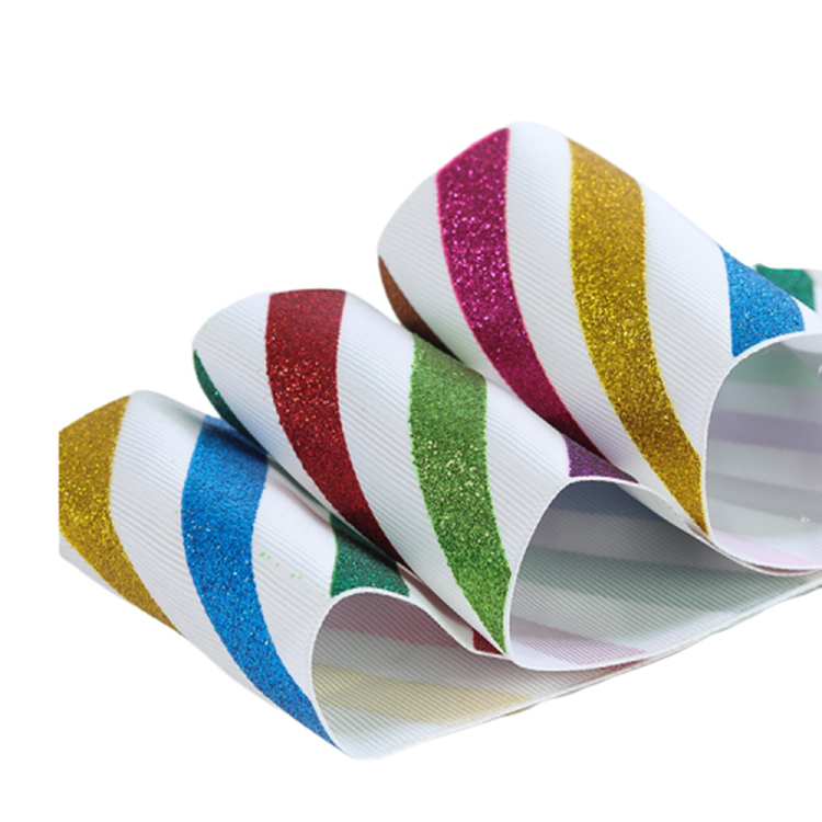 Colorful Striped Grosgrain Ribbon Single Face Type Customized Width