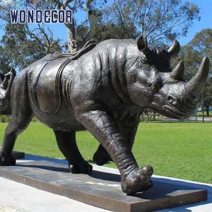 Quality Human Sized Custom Bronze Sculpture Bronze Rhinoceros Sculpture Metal Casting wholesale