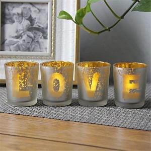 Quality Electroplated Matte Glass Candle Holders With Morden Pattern wholesale
