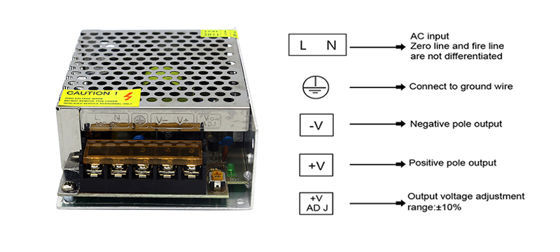 Customized Regulated Switching Power Supply AC 100V 240V To DC 24V 2.5A 60W
