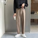 American Spring and Summer Trousers Men's Loose Waisted Retro Paris Button