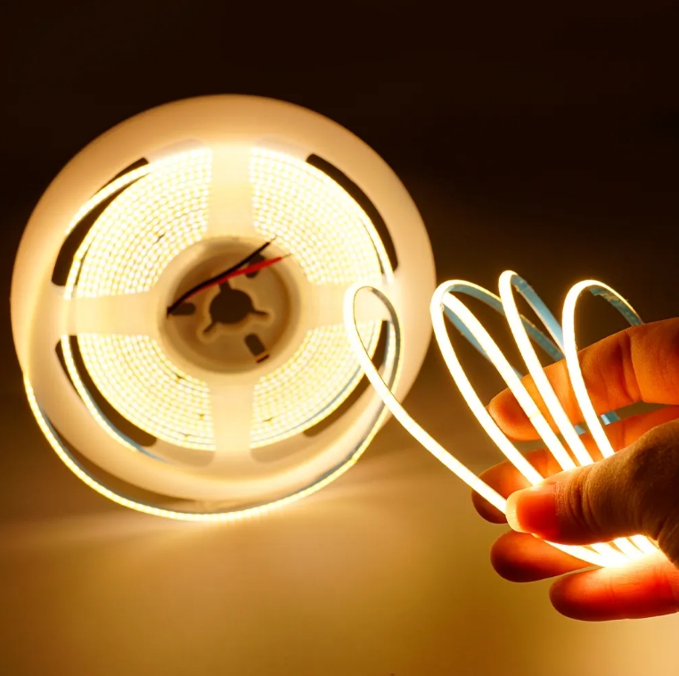 Long-lasting COB Led Strip Light with Dimmer 3mm Ultra Slim 400Leds/m White COB Tape 50000 Hours Ideal