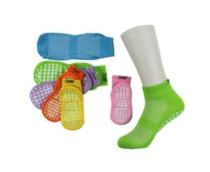 Quality Colorful Polyester Kids Trampoline Sock , Safety Non-slip Socks for Playground Indoor wholesale